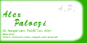 alex paloczi business card